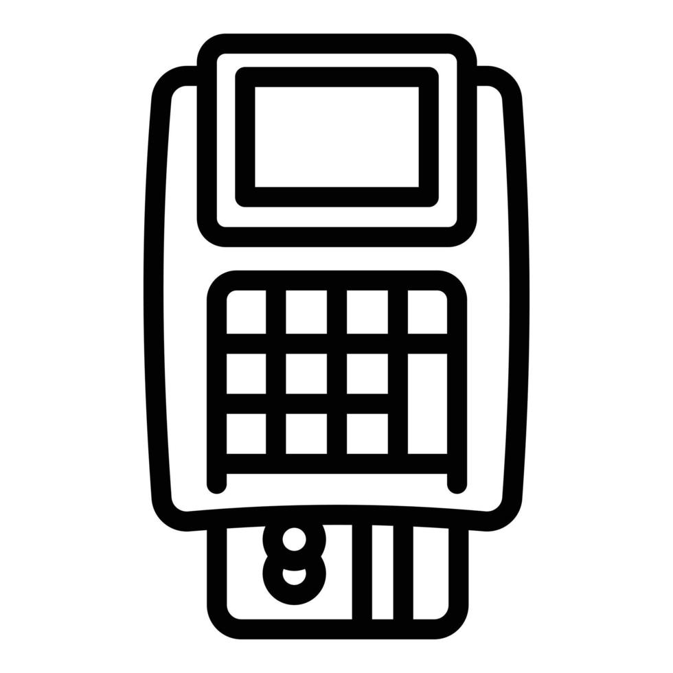 icono de terminal pos, estilo de esquema vector