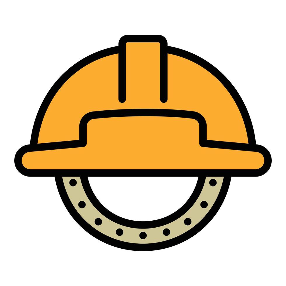 Plastic protect helmet icon, outline style vector