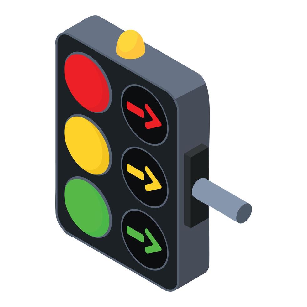 Modern traffic lights icon, isometric style vector