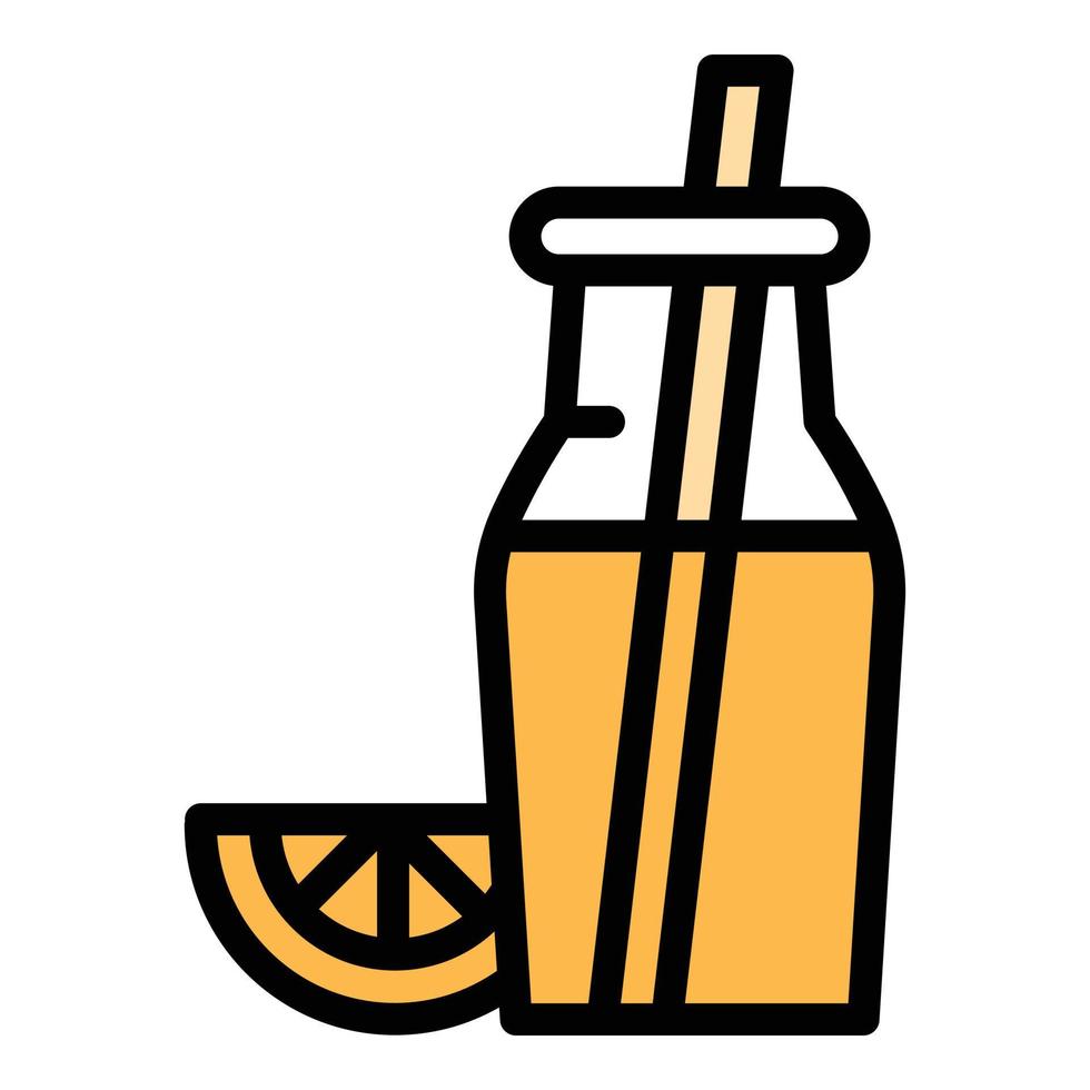 Orange juice bottle icon, outline style vector