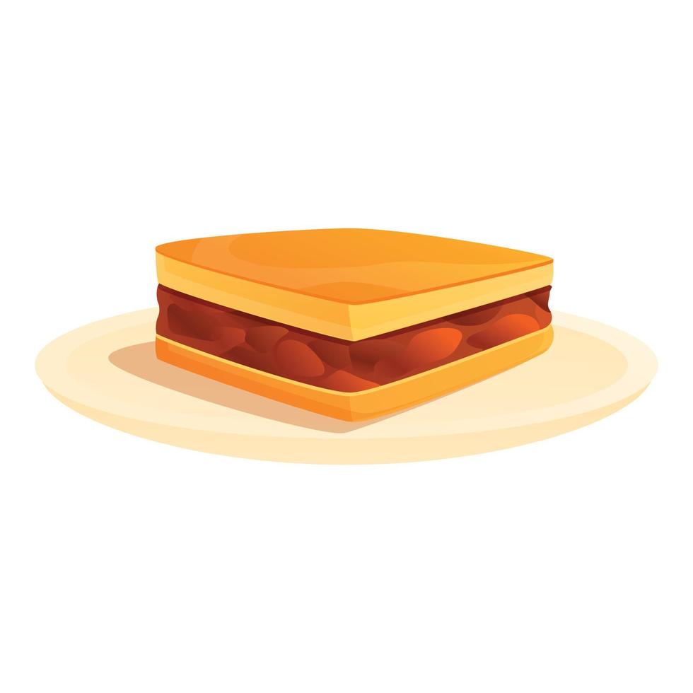 Greece vegan sandwich icon, cartoon style vector