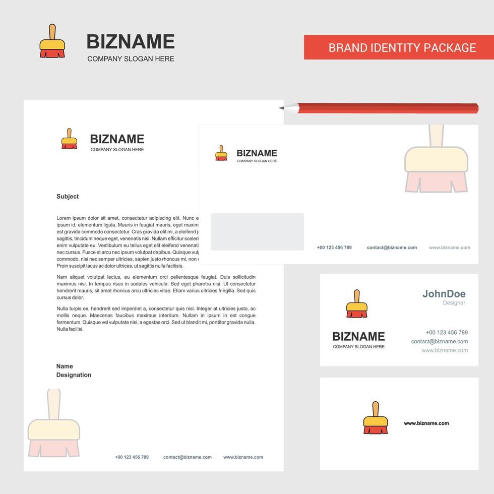 Brush Business Letterhead Envelope and visiting Card Design vector template