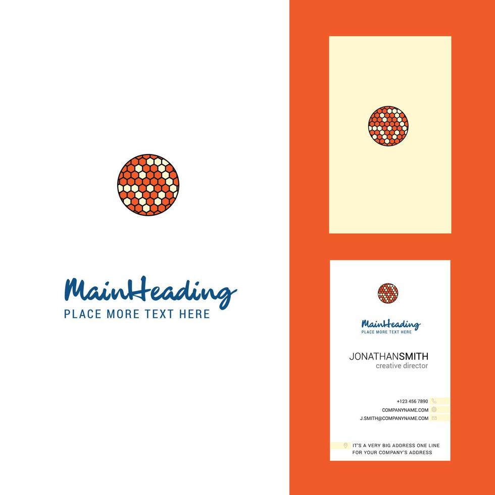 logotipo creativo de pelota de golf y vector de diseño vertical de tarjeta de visita