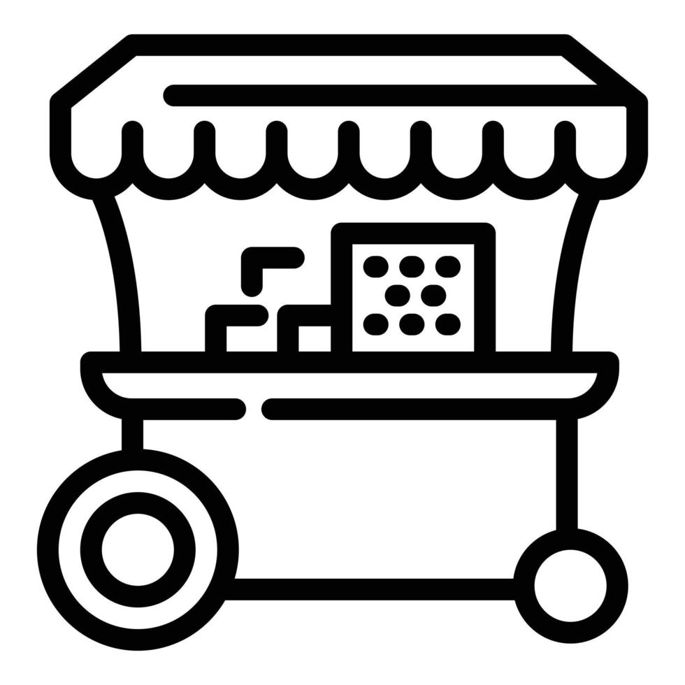 Popcorn cart icon, outline style vector