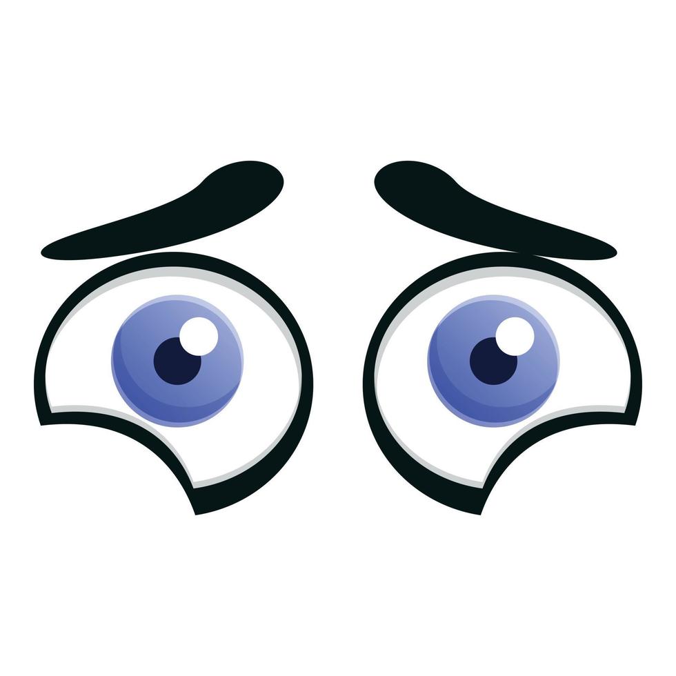 Eye look vision icon, cartoon style vector