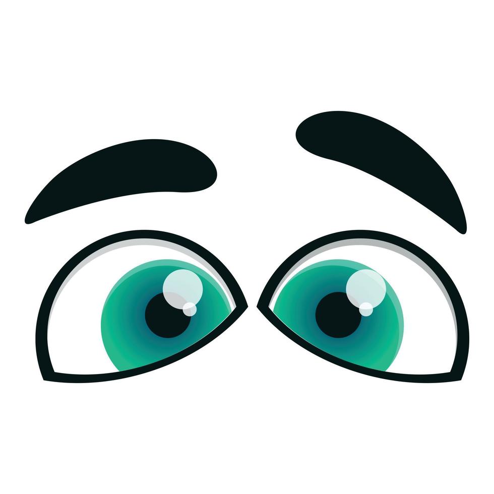 Happy eyes icon, cartoon style vector