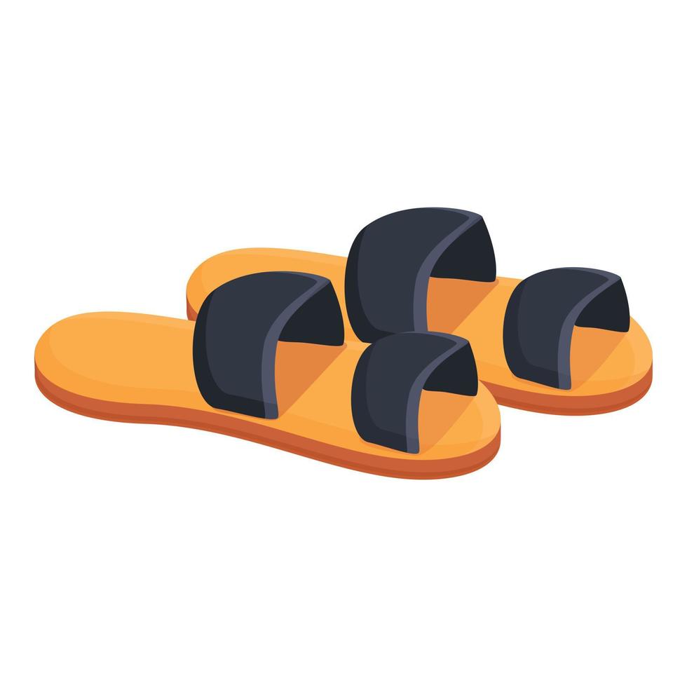 Brand sandals icon, cartoon style vector