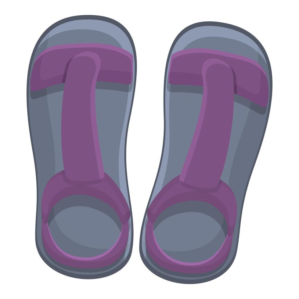 Travel sandals icon, cartoon style vector