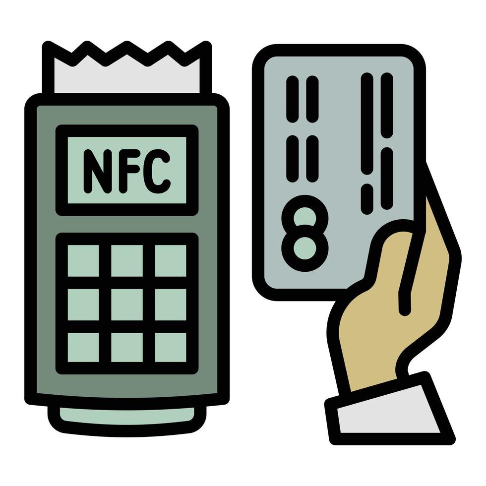 Nfc payment machine icon, outline style vector