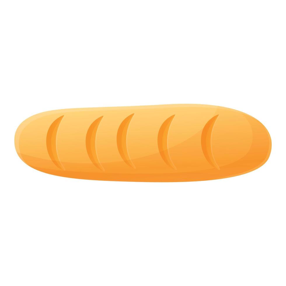 icono de baguette de pan casero, estilo de dibujos animados vector