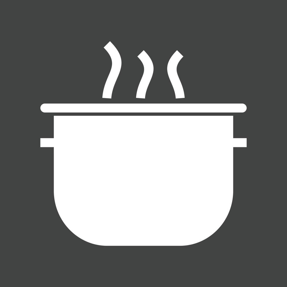 Cooking Pot Glyph Inverted Icon vector