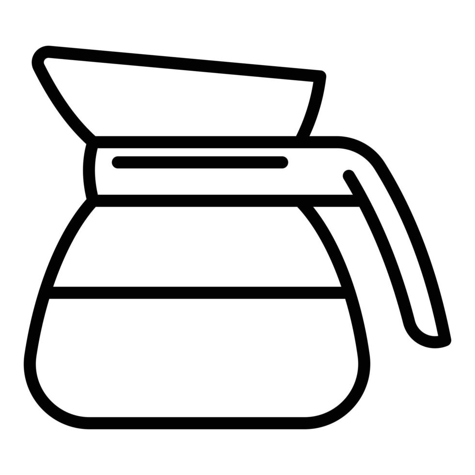 icono de cafetera de vidrio, estilo de esquema vector