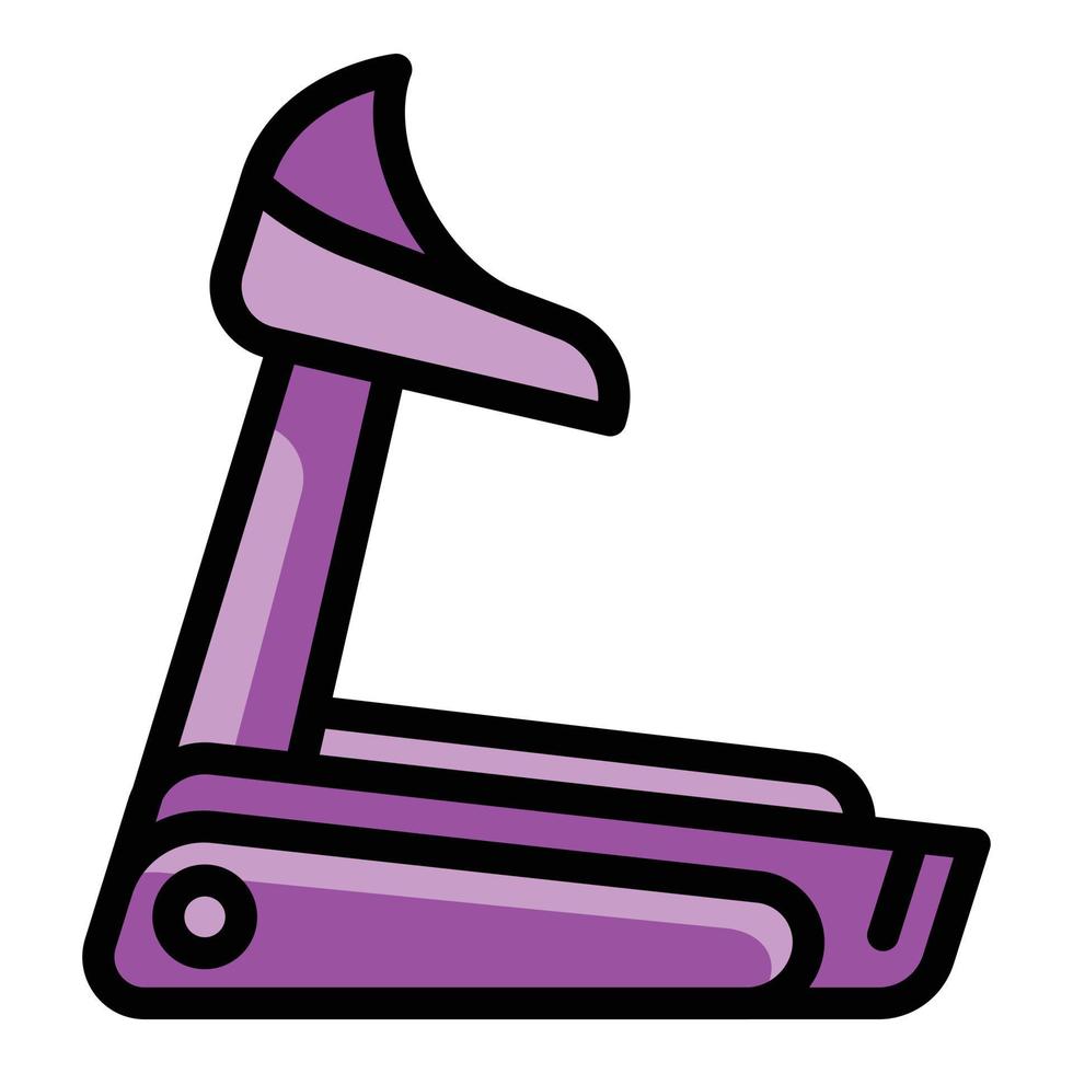Pink treadmill icon, outline style vector