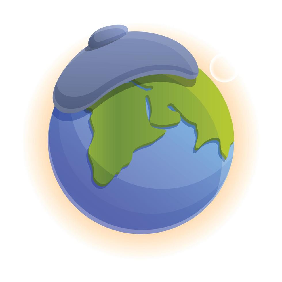 Globe warm cap icon, cartoon style vector