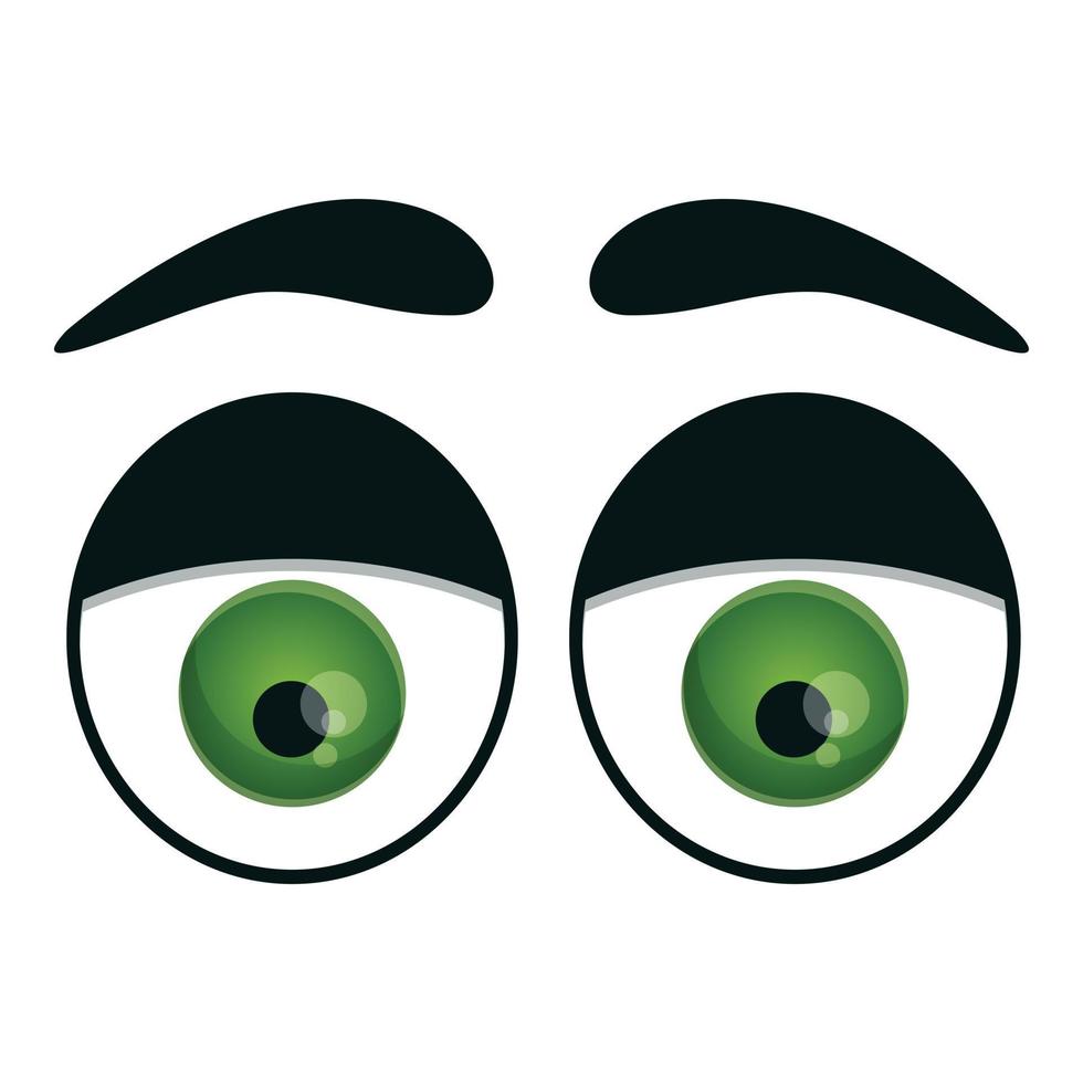 Tired eyes icon, cartoon style vector