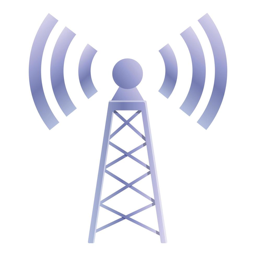 Remote access tower icon, cartoon style vector