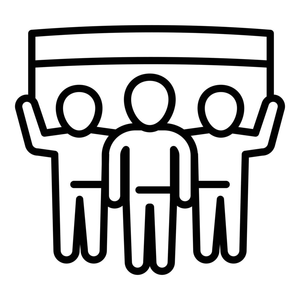 Teamwork banner icon, outline style vector