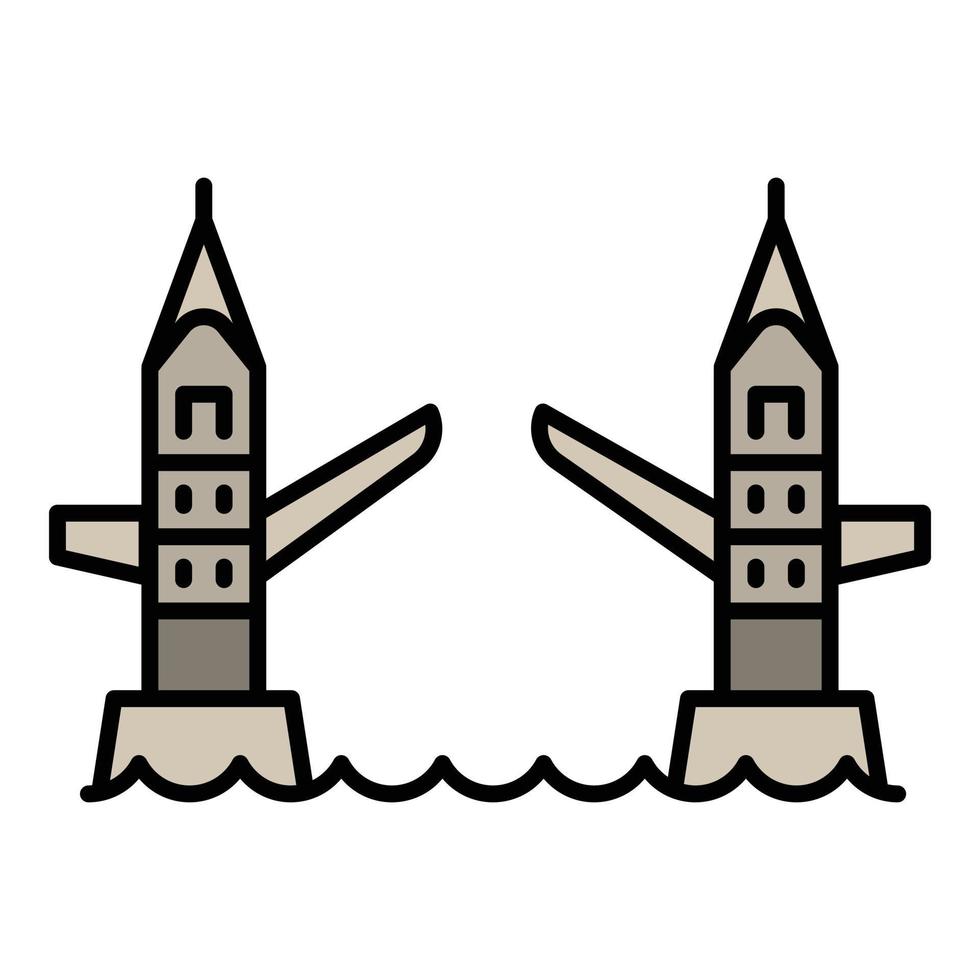 Tower bridge icon, outline style vector