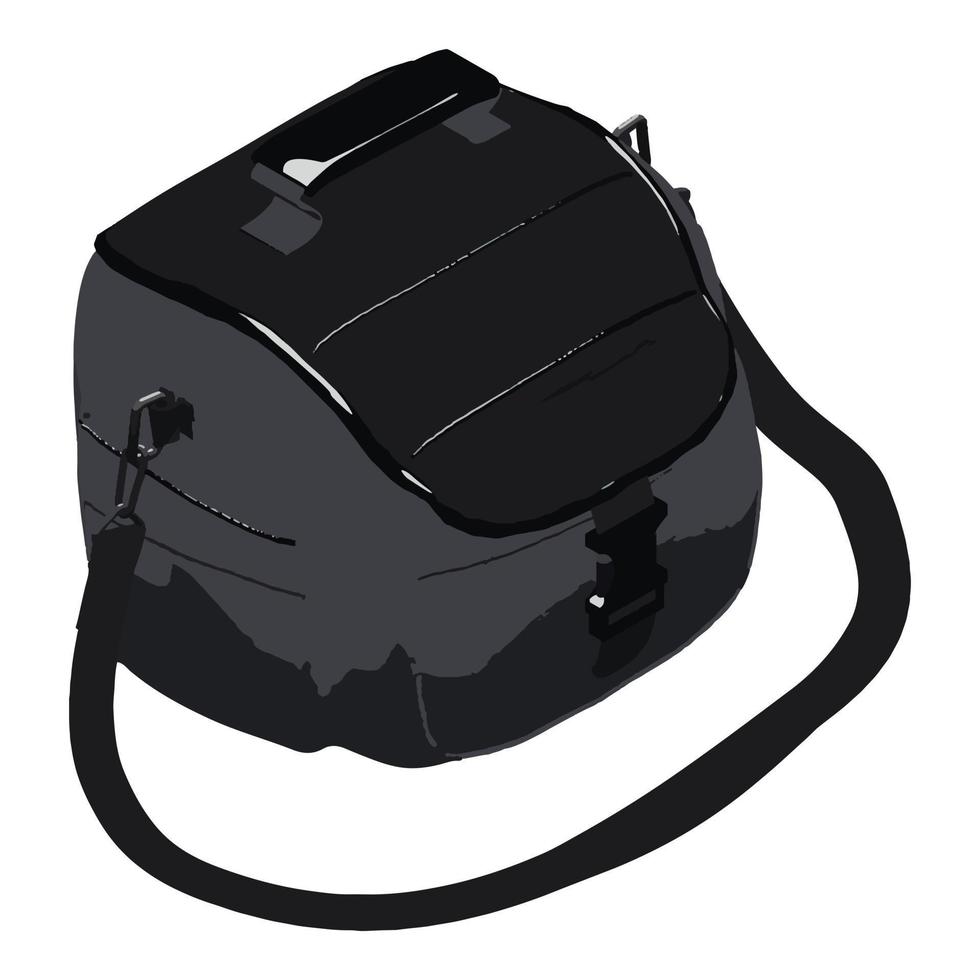 Camera bag icon, isometric style vector