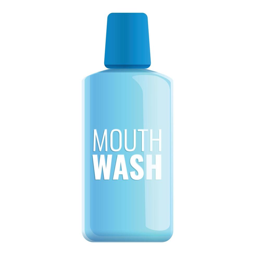 Cosmetic mouthwash icon, cartoon style vector