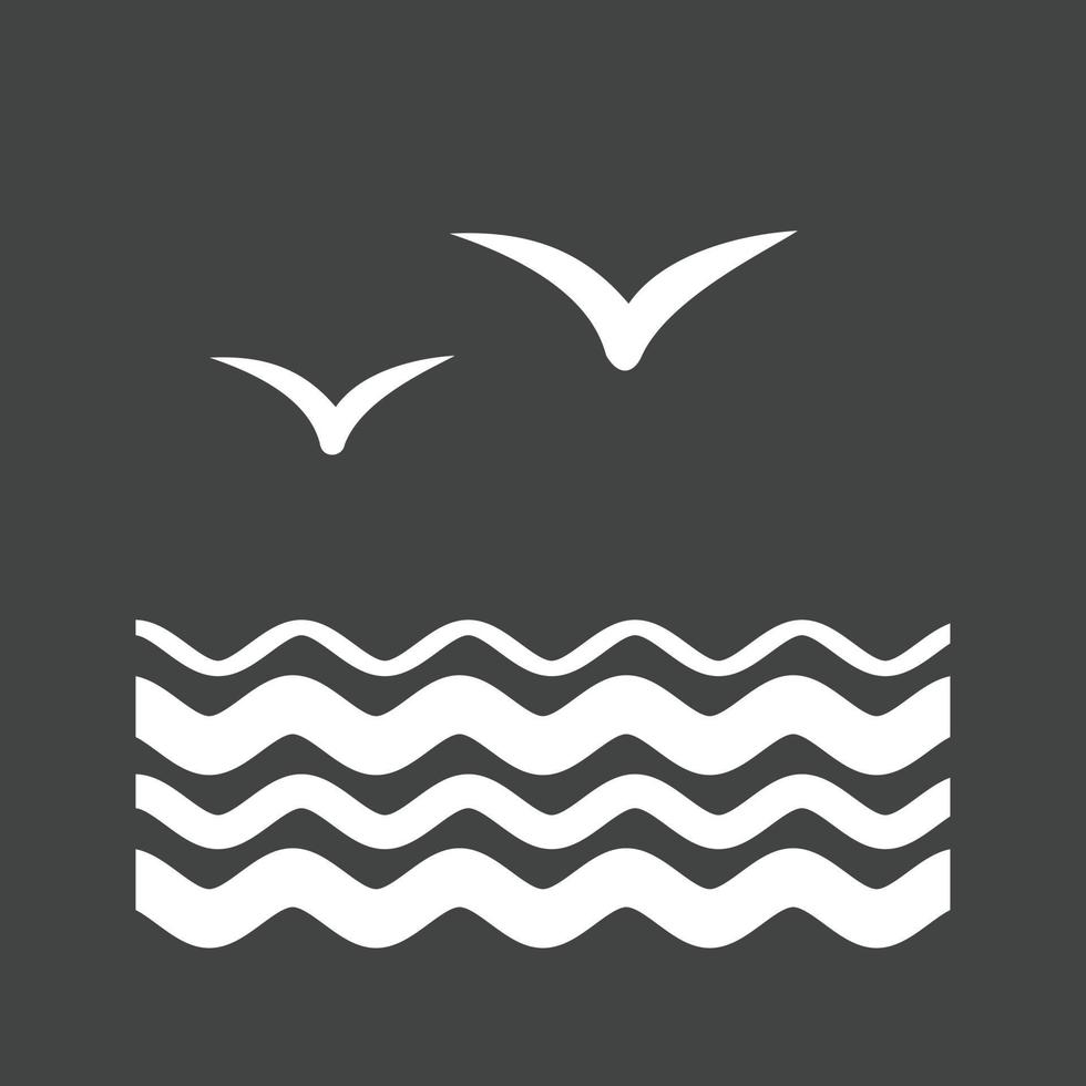 Water and Birds Glyph Inverted Icon vector