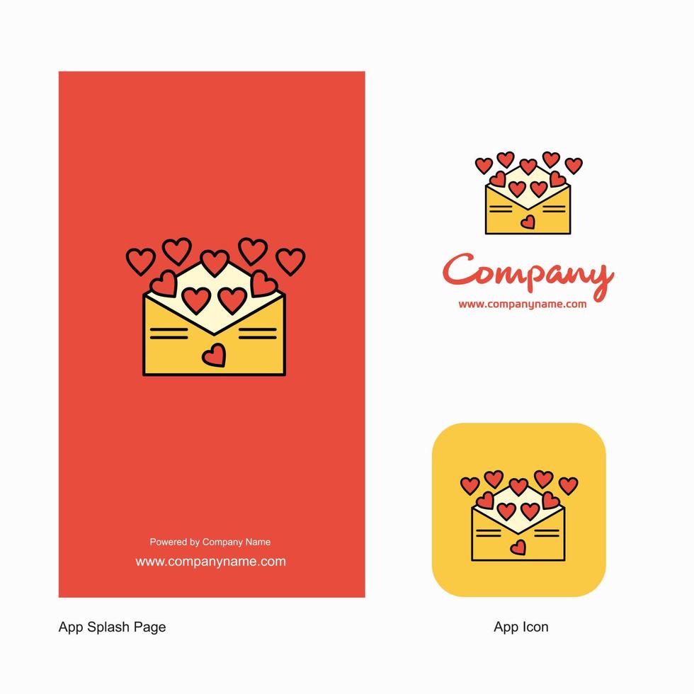 Love letter Company Logo App Icon and Splash Page Design Creative Business App Design Elements vector