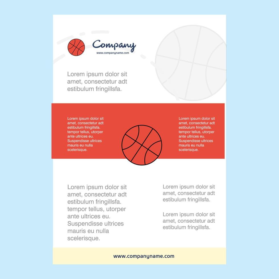 diseño de plantilla para baloncesto empresa perfil informe anual presentaciones folleto folleto vector fondo