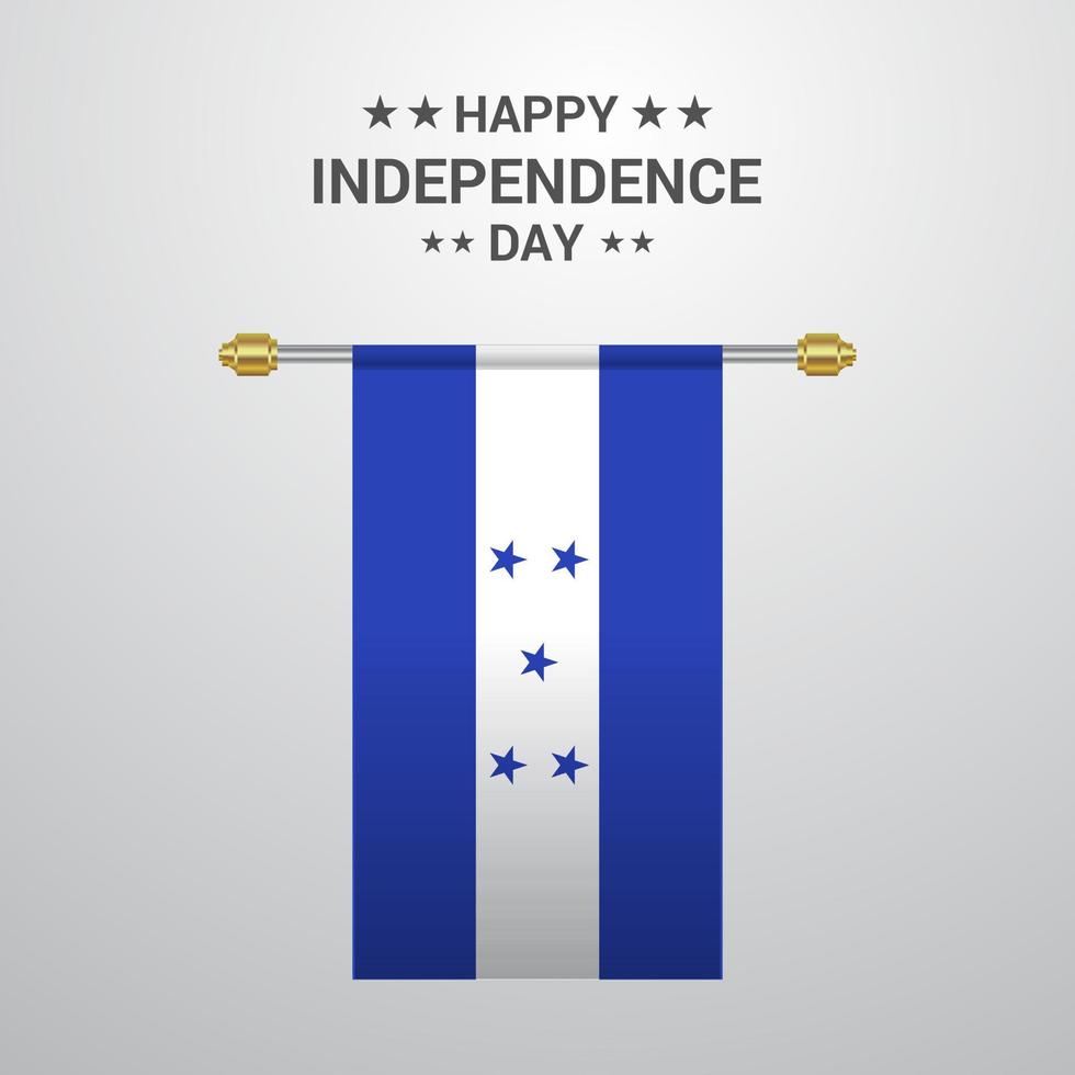Honduras Independence day hanging flag background vector