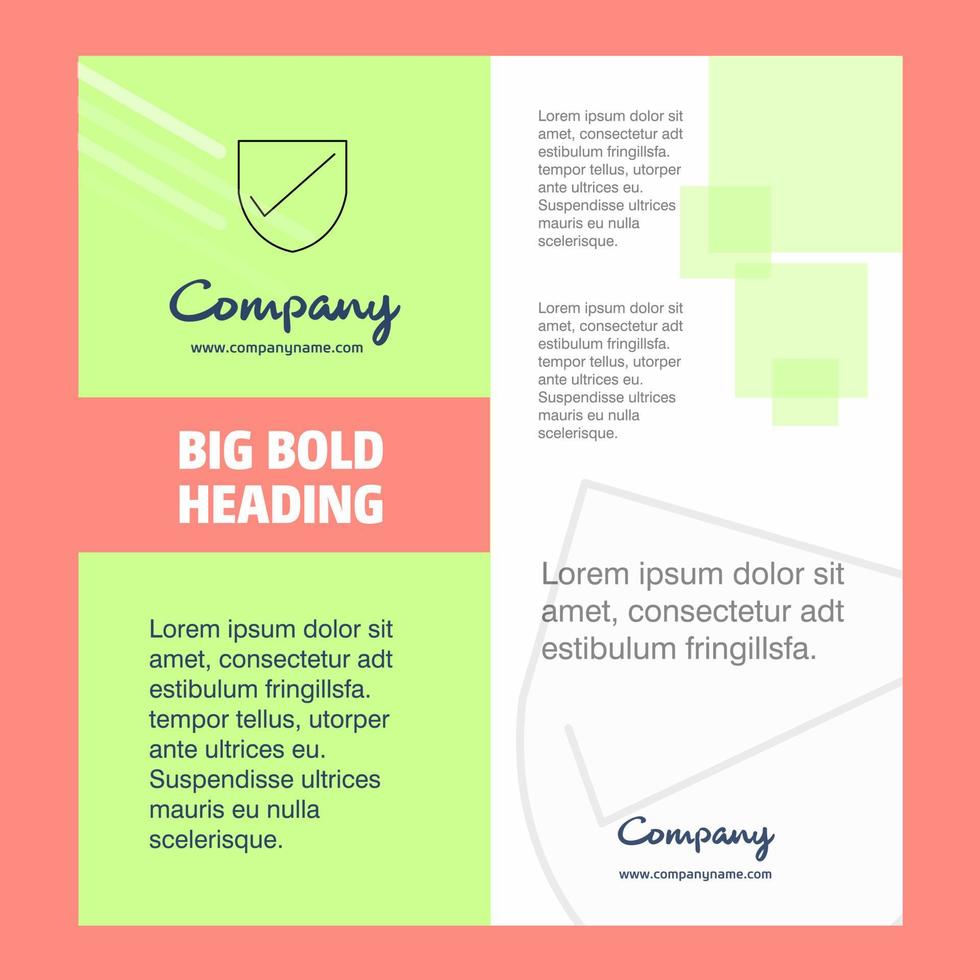 Sheild Company Brochure Title Page Design Company profile annual report presentations leaflet Vector Background