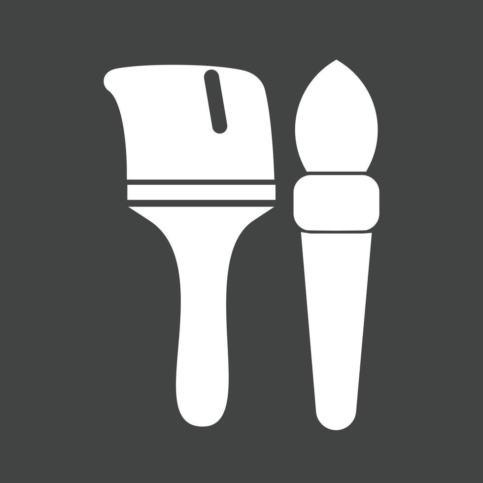 Paint Brushes Glyph Inverted Icon vector