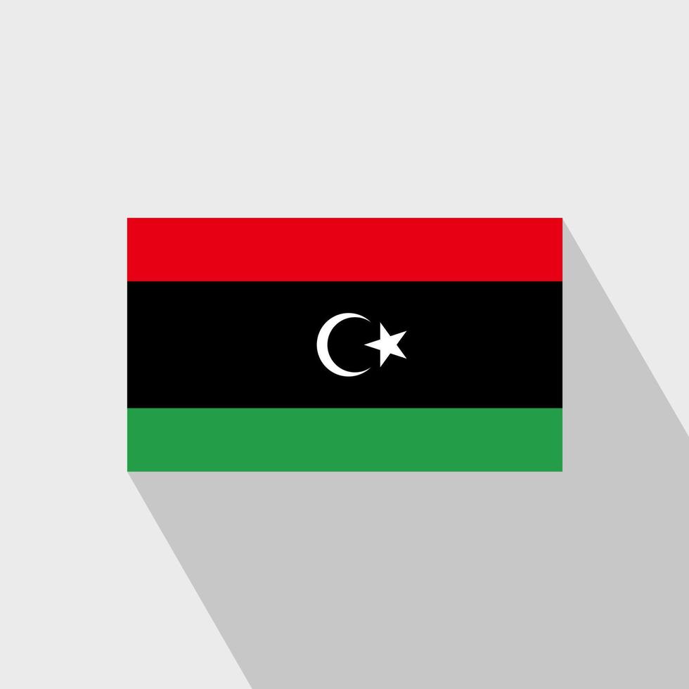 Libya flag Long Shadow design vector