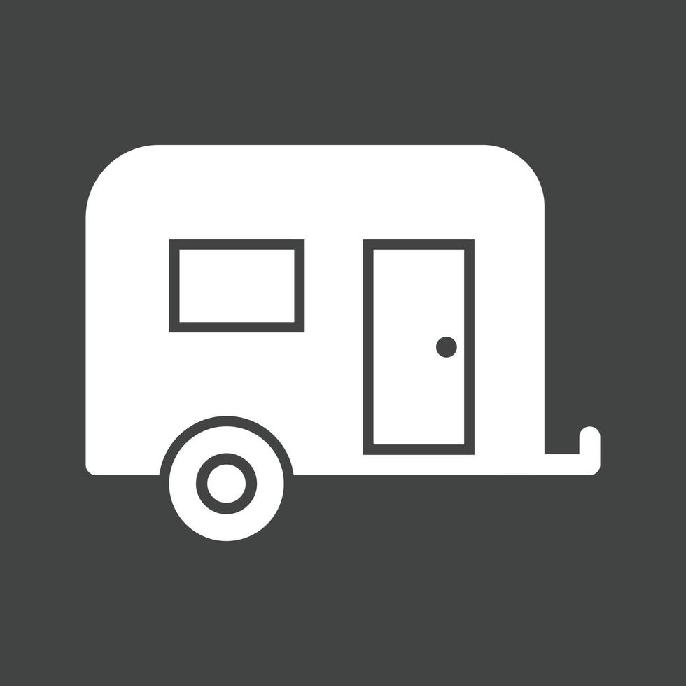 Camping Trailer Glyph Inverted Icon vector
