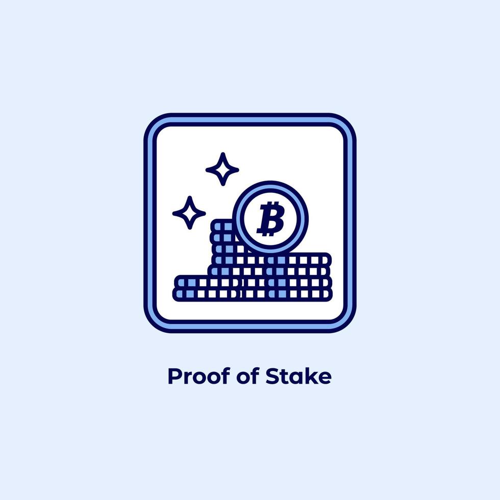 Proof of Stake POS icon. Crypto Staking concept. vector