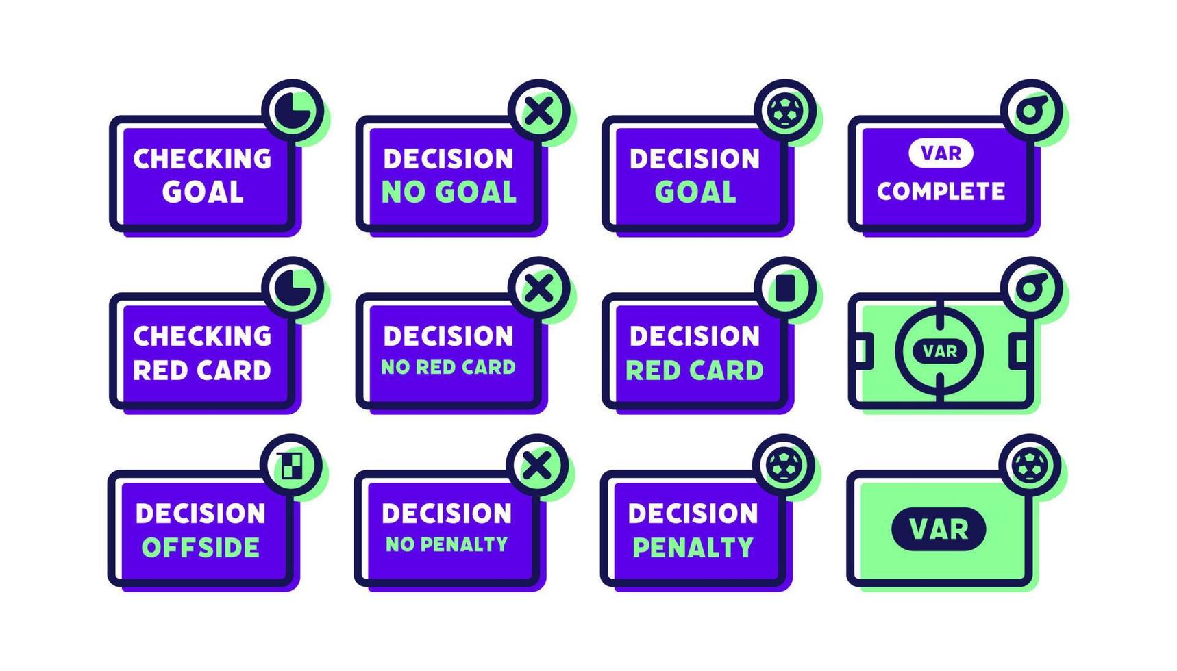 VAR checking symbol. Video assistant referees decision sign. vector