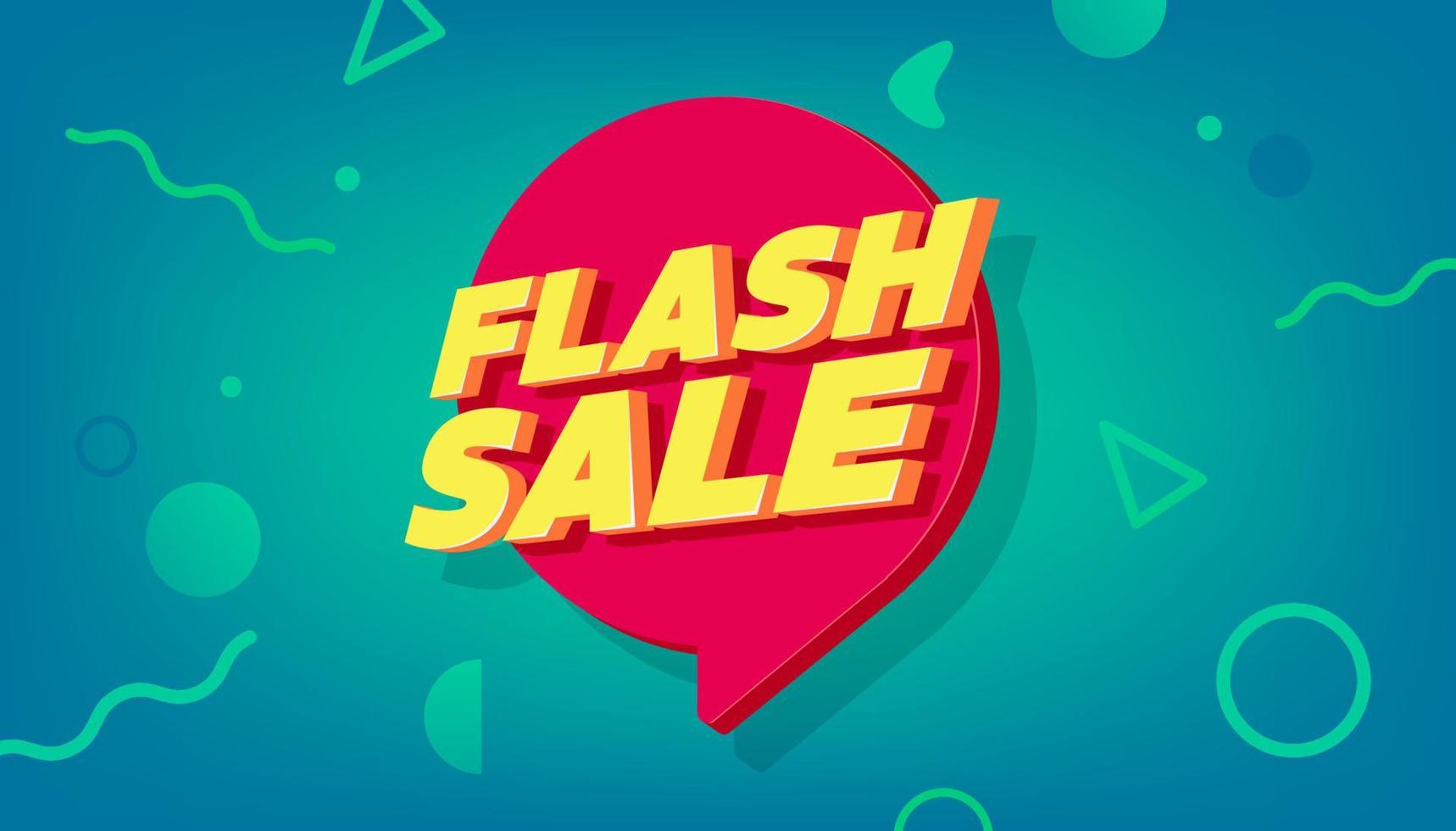 Flash Sale Shopping poster or banner template design for social media and website. Special Offer Flash Sale campaign. vector