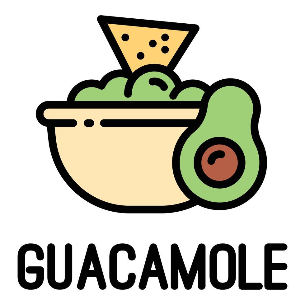 icono de guacamole, estilo de esquema vector