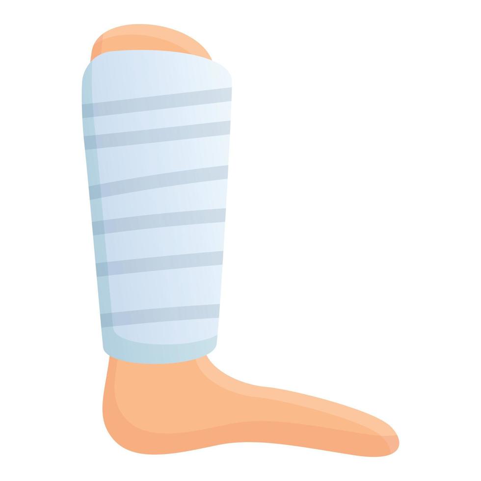 Leg bandage icon, cartoon style vector