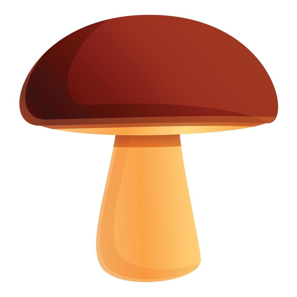 Wild forest mushroom icon, cartoon style vector