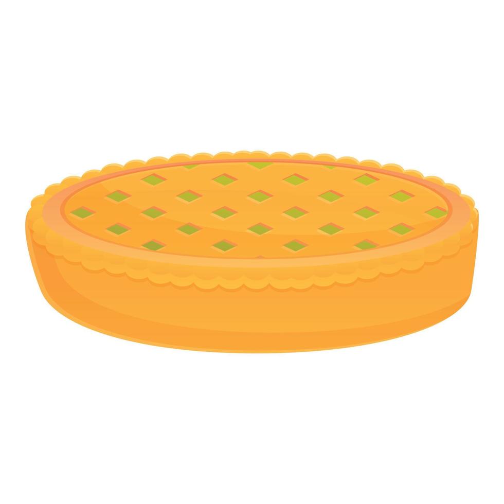 Vegan apple pie icon, cartoon style vector