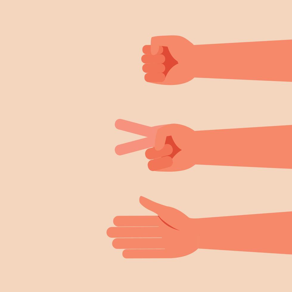 Hand make rock scissors paper vector