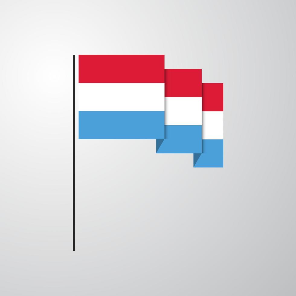 fondo creativo de la bandera que agita de luxemburgo vector