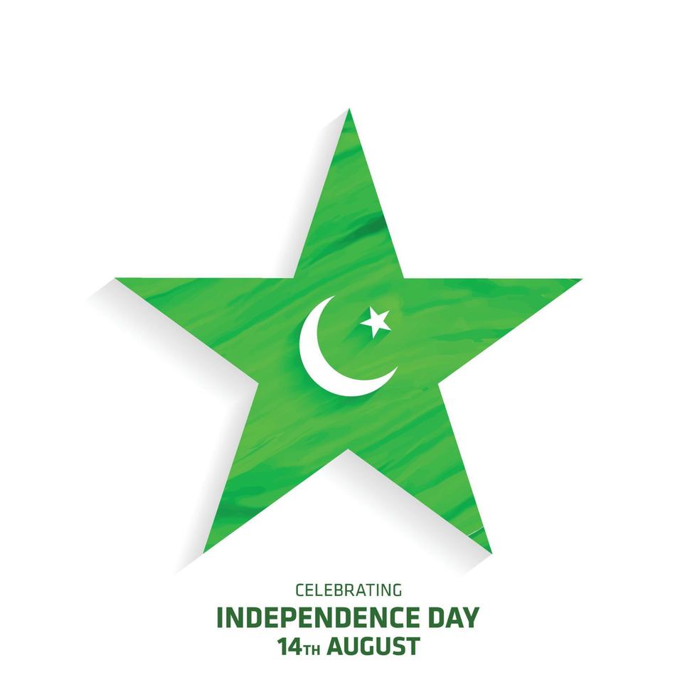 tarjeta del día de la independencia de pakistán con vector de fondo verde