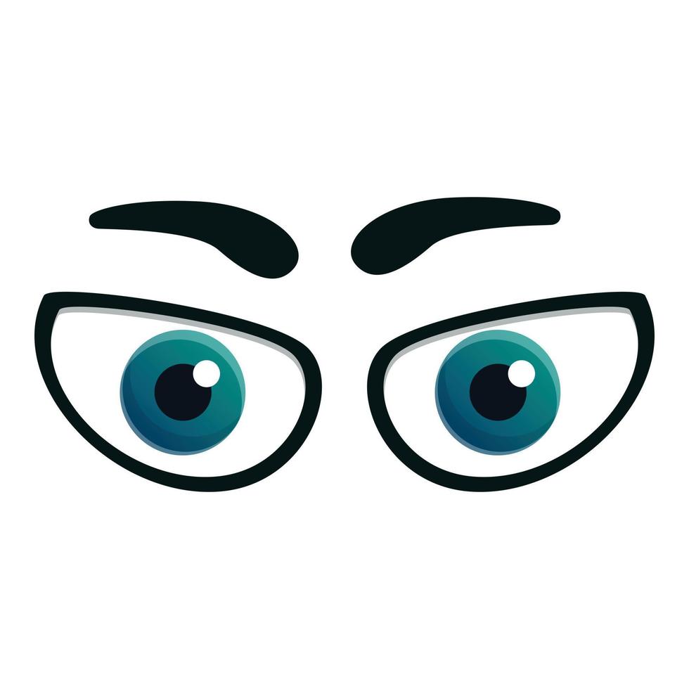 Emotional eyes icon, cartoon style vector