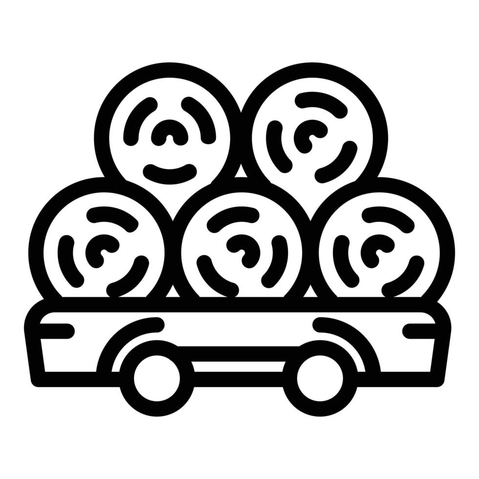 Wheat roll trailer icon, outline style vector