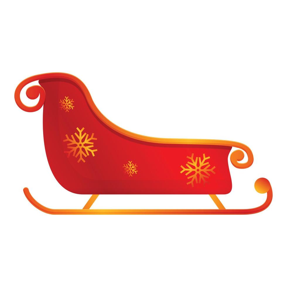 Carriage sleigh icon, cartoon style vector