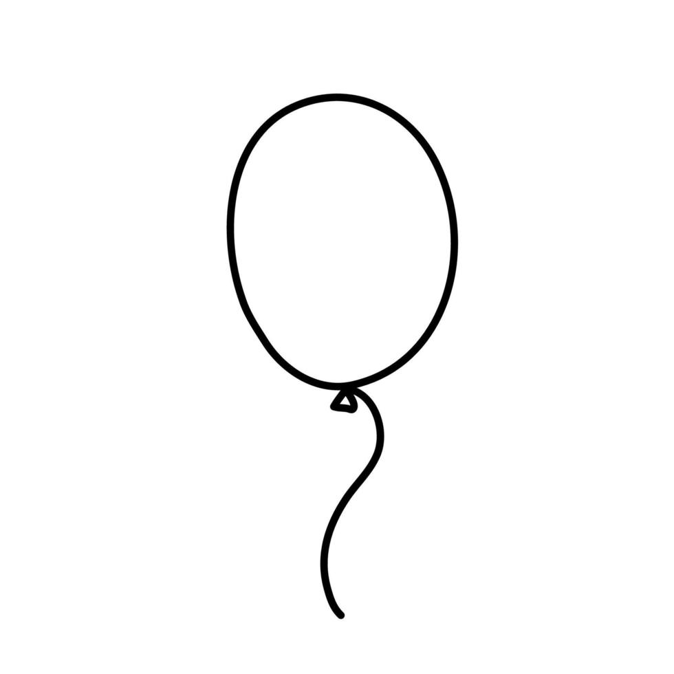 Outline balloon. Doodle hand drawn illustration isolated on white background vector