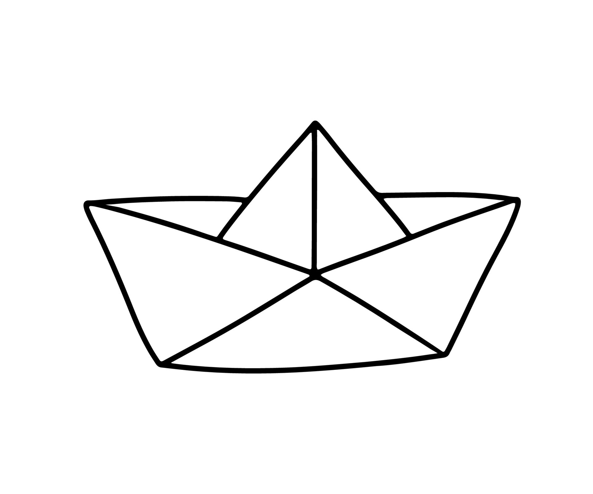 Boat paper origami vector illustration isolated on white background