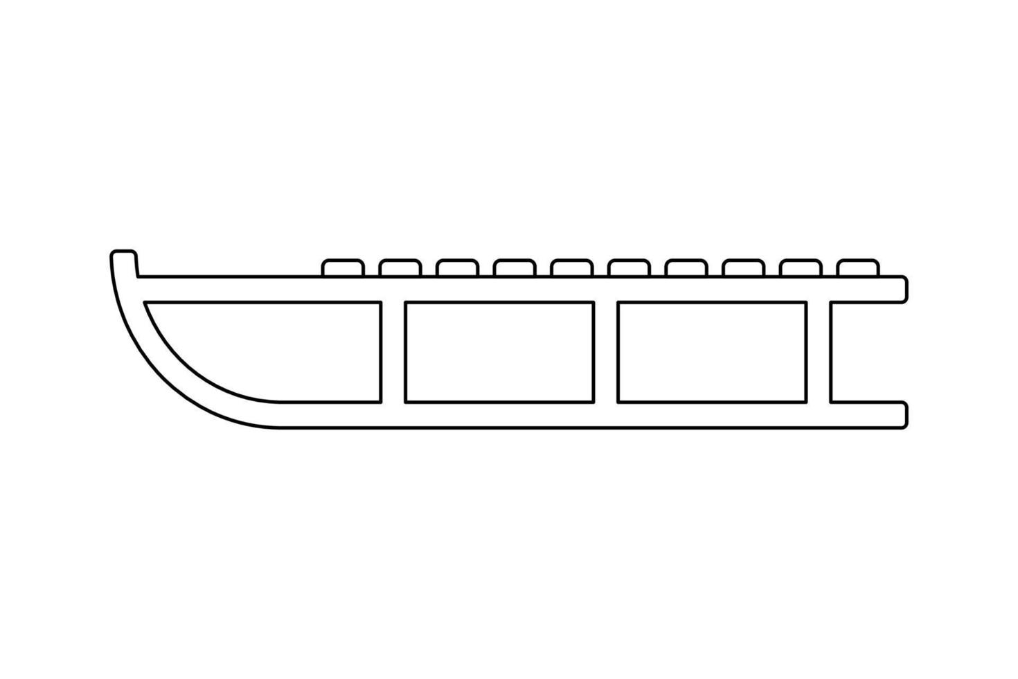 sleds in the style of line art. vector illustration