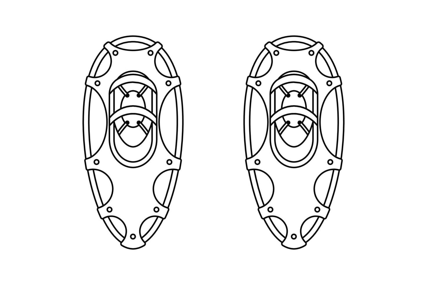 Snowshoes in the style of line art. vector illustration