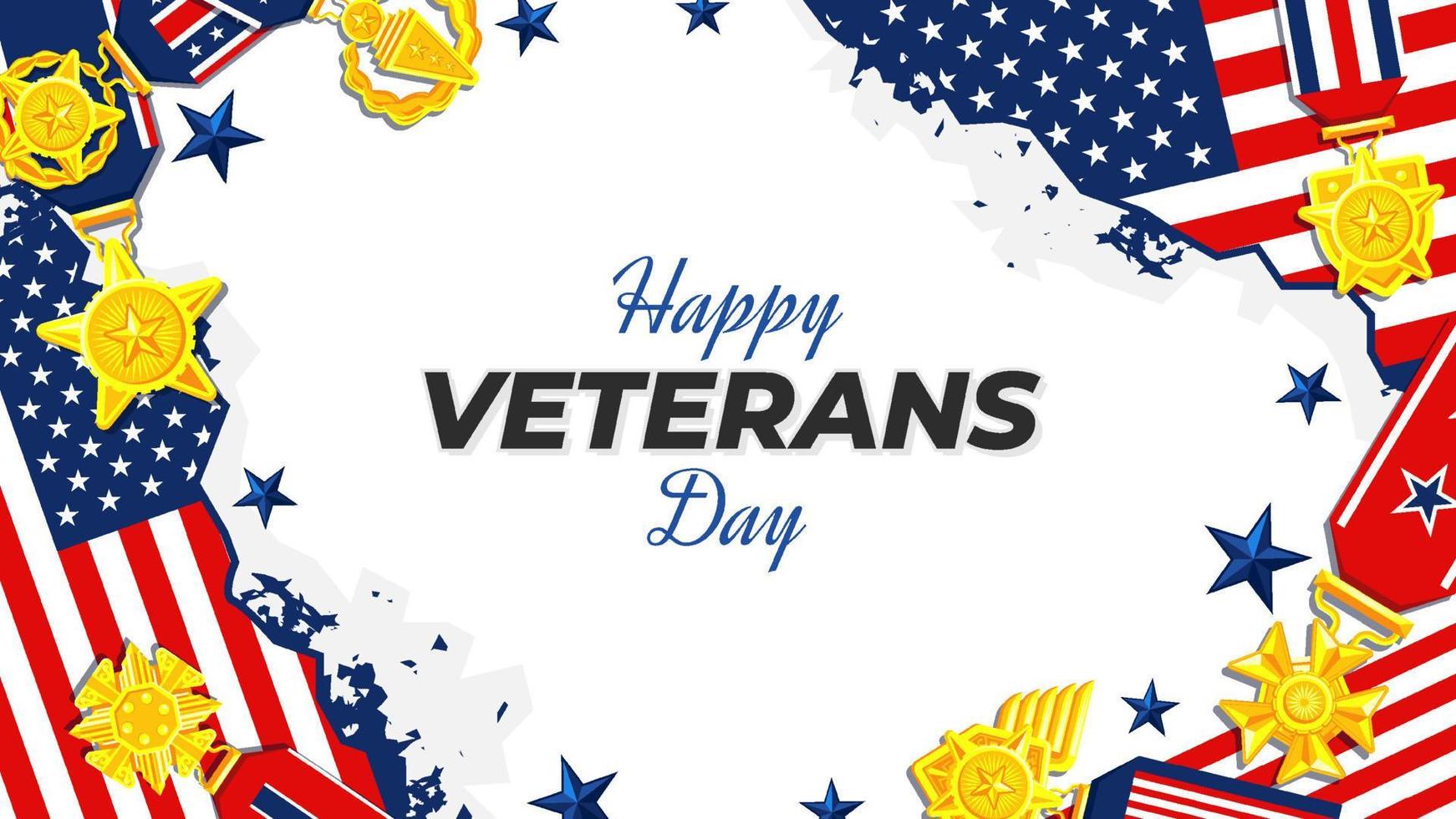 Happy Veterans Day Medals Background vector